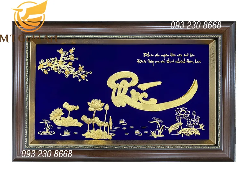 Tranh chữ phúc dát vàng 24k - quà biếu tết sếp ý nghĩa Tranh chữ phúc dát vàng 24k - quà biếu tết sếp ý nghĩa